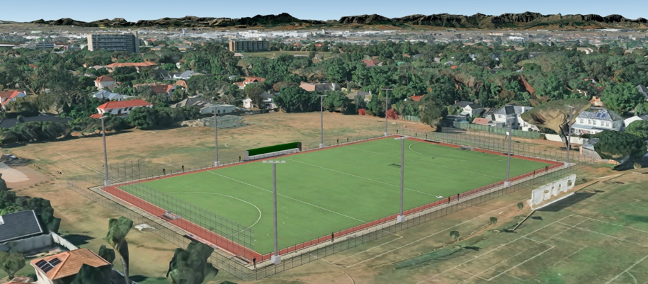 Google Earth visualization of astroturf on the lower oval, view 4